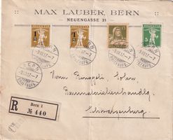 Buntfrankatur Tell/Tellüberdruck/ Tell  von BERN 9.VII.07