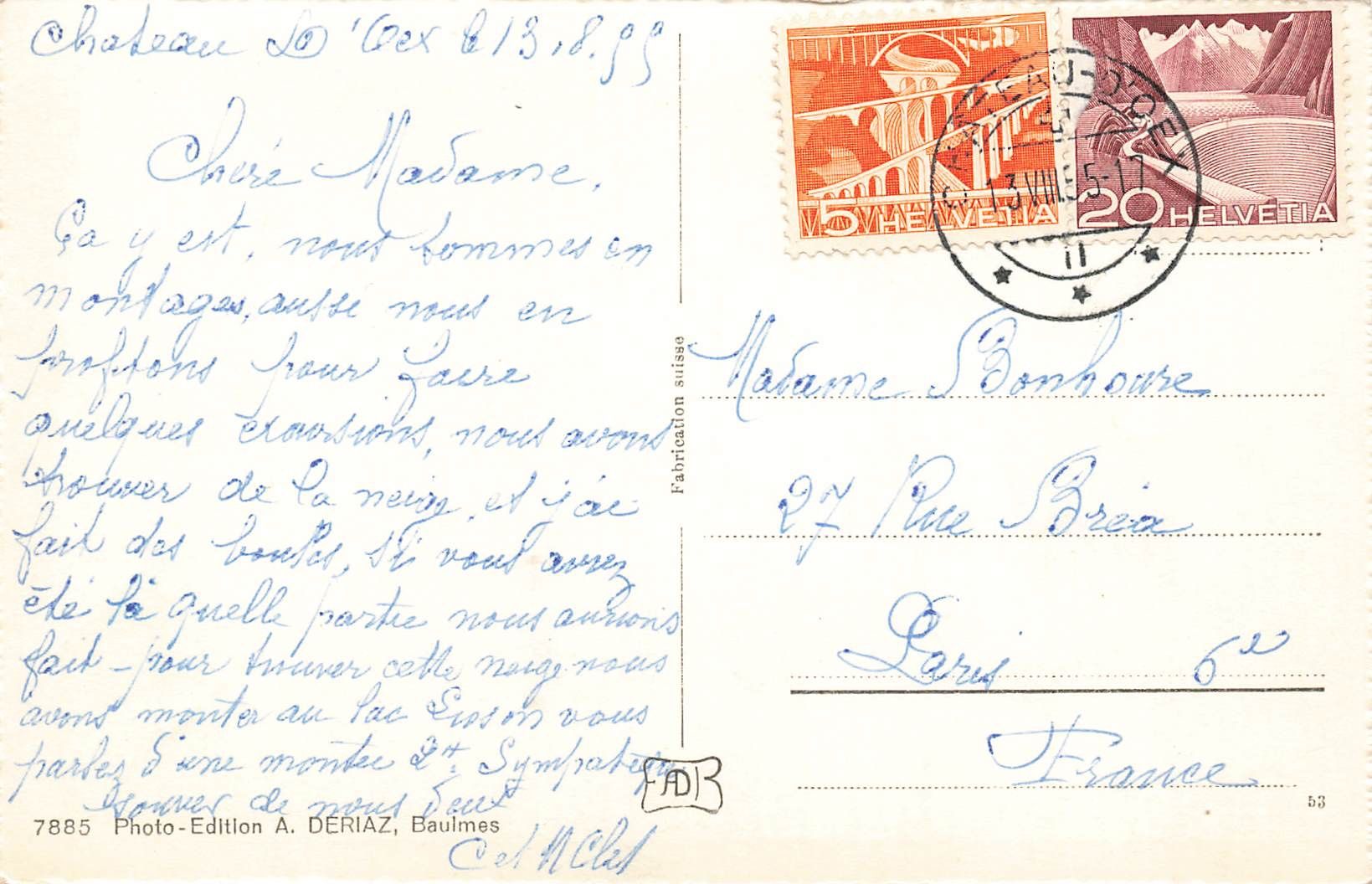 Ansichtskarten: Refuge de la videmanette et le rubly – Gebraucht aus Biasca von Blenio71 1