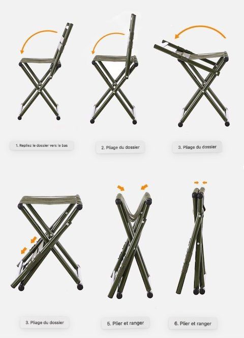 Stühle: Chaise pliante portable et tabouret pour camping, pêche – Neu und originalverpackt aus Morges von All4nature 2