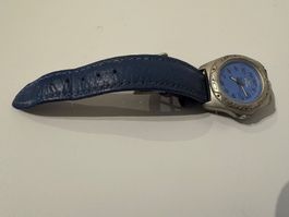 Sportliche GUL Damen-Armbanduhr mit Lederarmband blau