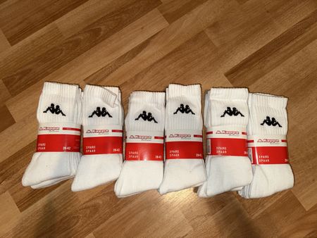 Kappa Socken, weiss, Gr. 39-42, 6 Stück à 3 Paar, Neu
