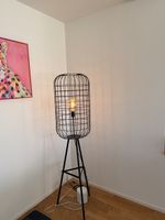 Stehlampe schwarz Drahtgitter Design guter Zustand
