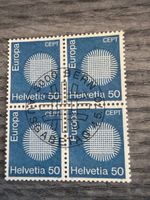Briefmarken Block Europa Helvetia 50 R-Stempel Bern 1975