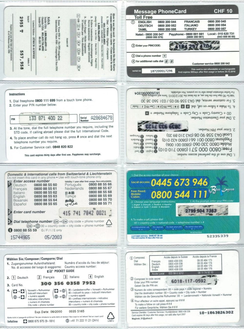 Cartes de téléphone: 8 Prepaid Telefonkarten Schweiz – D'occasion à Zürich par Tolima194 1