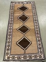 Läufer Teppich braun beige mit Rautenmuster guter Zustand