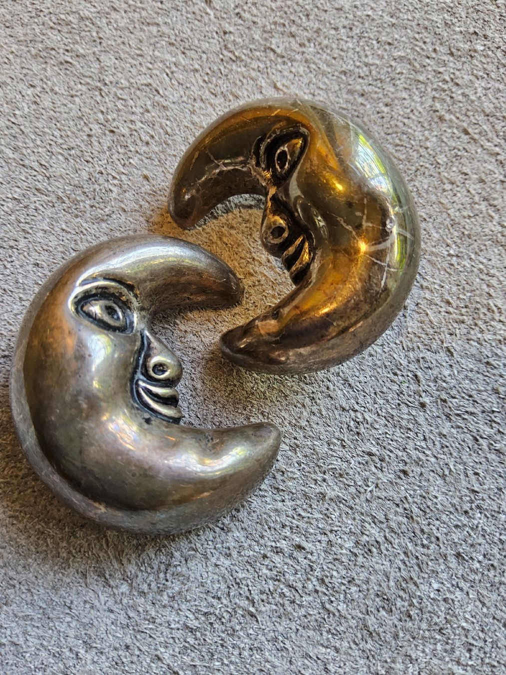 Orecchini pendenti & Orecchini a lobo: Vintage versilberte Halbmond Ohrclips – Usato da Zürich venduto da SciTec 1