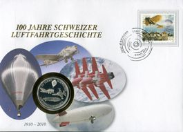 Numisbrief/Münzbrief  -  "100 Jahre Schweizer Luftfahrt"