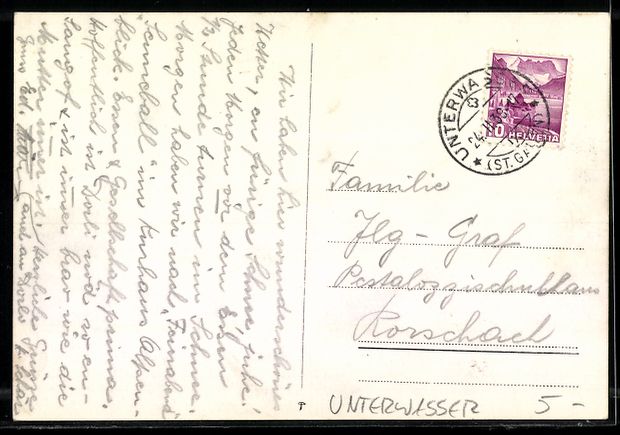 Cartoline postali: Unterwasser, Hotel Seegütle, vor versch – Usato da Berlin venduto da bartko-reher 1
