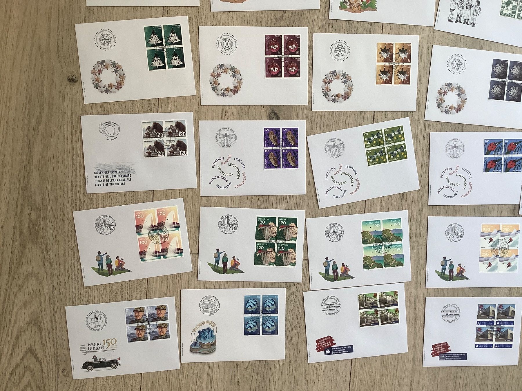 Tutti i francobolli: 50 FDC Schweiz 2024 Viererblockserien – Usato da St. Gallen venduto da herbrig2 3