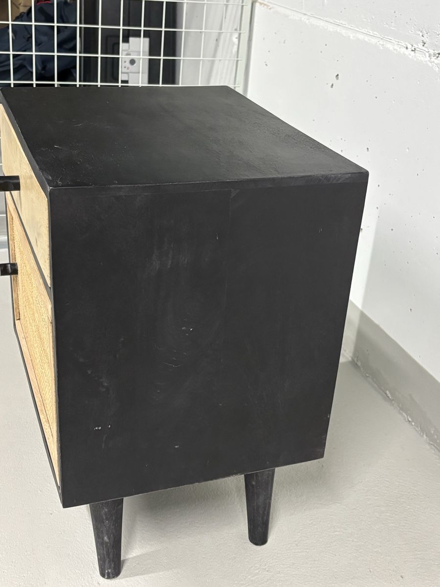 Comodini: Nachttisch schwarz Rattan Massivholz  – Usato da Zürich venduto da len_y9m2 2