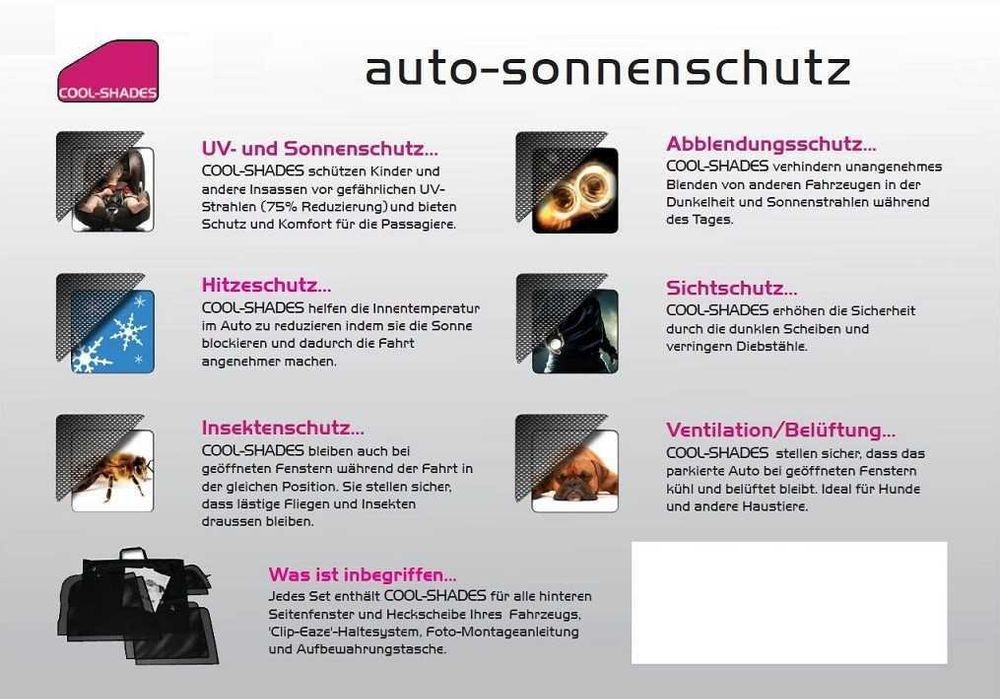 Mercedes Auto Sonnenschutz Blenden Set Car Shades passgenau