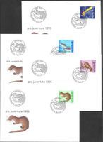 4 FDC Pro Juventute 1996 Serie Einzelmarken ET 26.11.1996