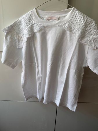 Chloé t-shirt avec broderie anglaise blanc