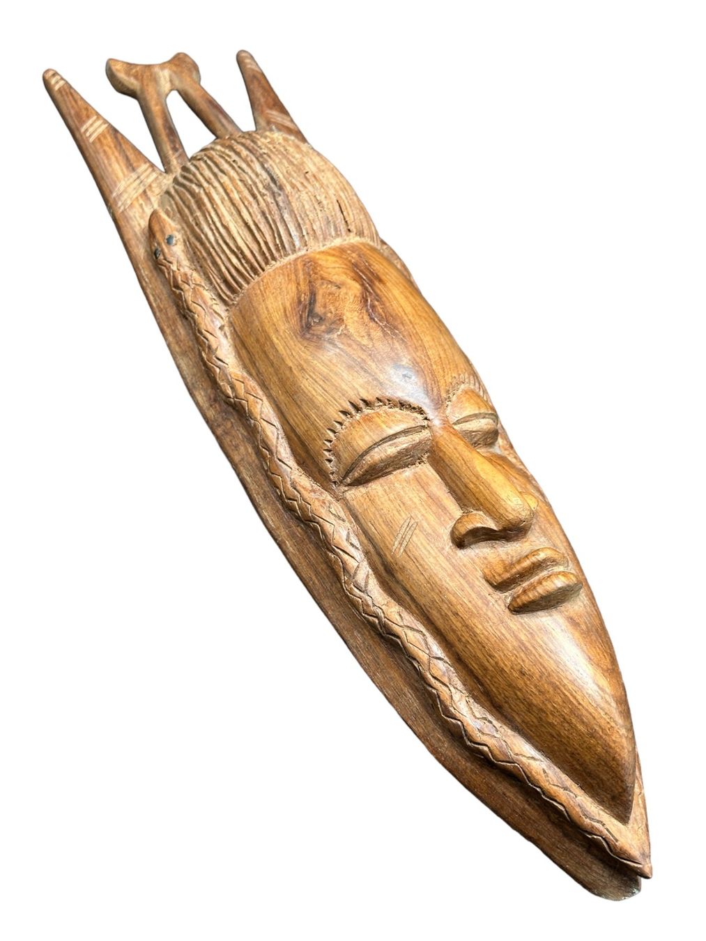 Internationale Kunst: Masque africain en Bois Massif d'Iroko du Zimbabwe – Gebraucht aus Morges von mod_5dxq 4