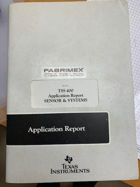 Texas Instruments Elektronikbauteile: Texas Instrument Aplication Report TSS 400 Sensor and System – Gebraucht aus Mumpf von dadaboygugu 1