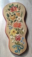 Holzbrett / Servierbrett handgemalt mit Blumenmotiv 