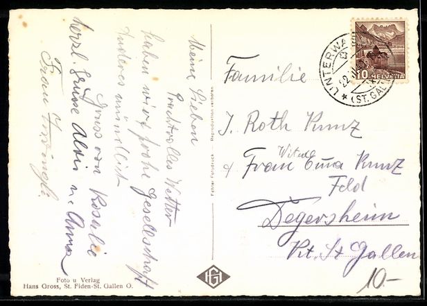 Cartoline postali: Unterwasser, Berghaus Iltios mit Churfir – Usato da Berlin venduto da bartko-reher 1