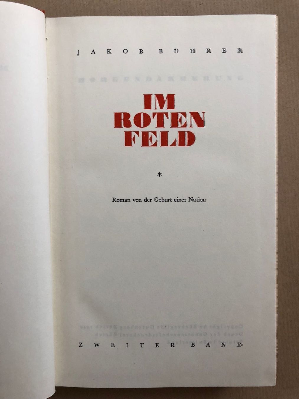 Bücher: Jakob Bührer: Im roten Feld I & II – Gebraucht aus Zürich von allp 3