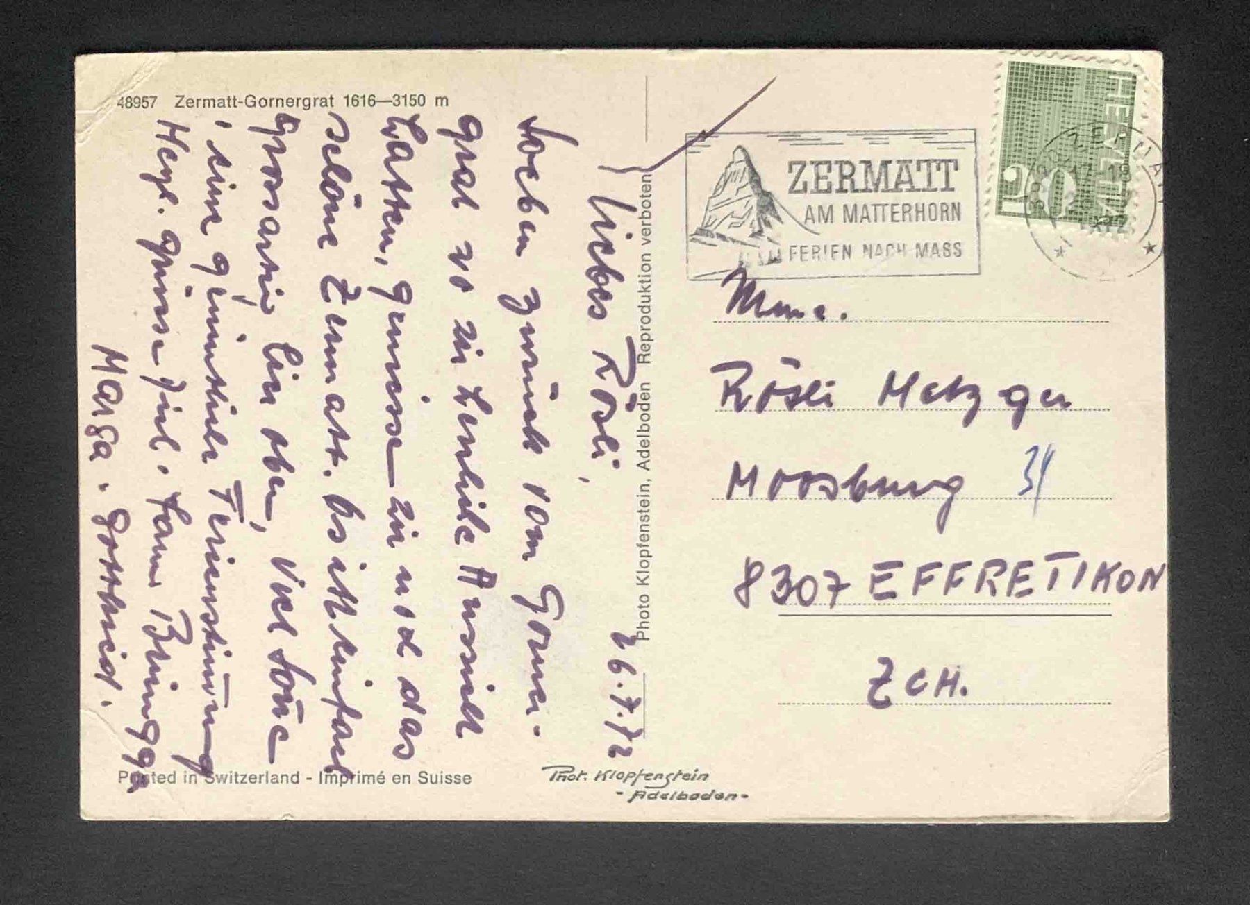 Cartoline postali: AK Zermatt Gornergrat – Usato da Goldau venduto da artelier1 1