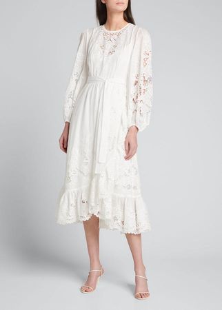 Zimmermann Embroidery Midi Dress [RRp $850]