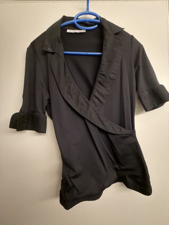 Anne Fontaine Bluse schwarz V-Auschnitt Gr. S 2x getragen