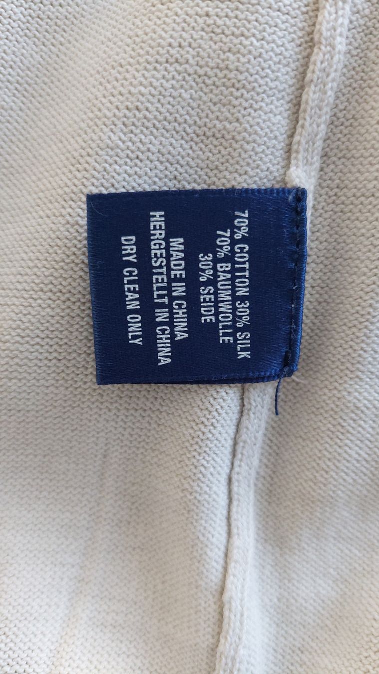Gilet & Giacche senza maniche: Sportlicher Pullunder, Weiss mit marineblauem V-Ausschnitt – Usato da Gwatt (Thun) venduto da Letzte-Chance 5