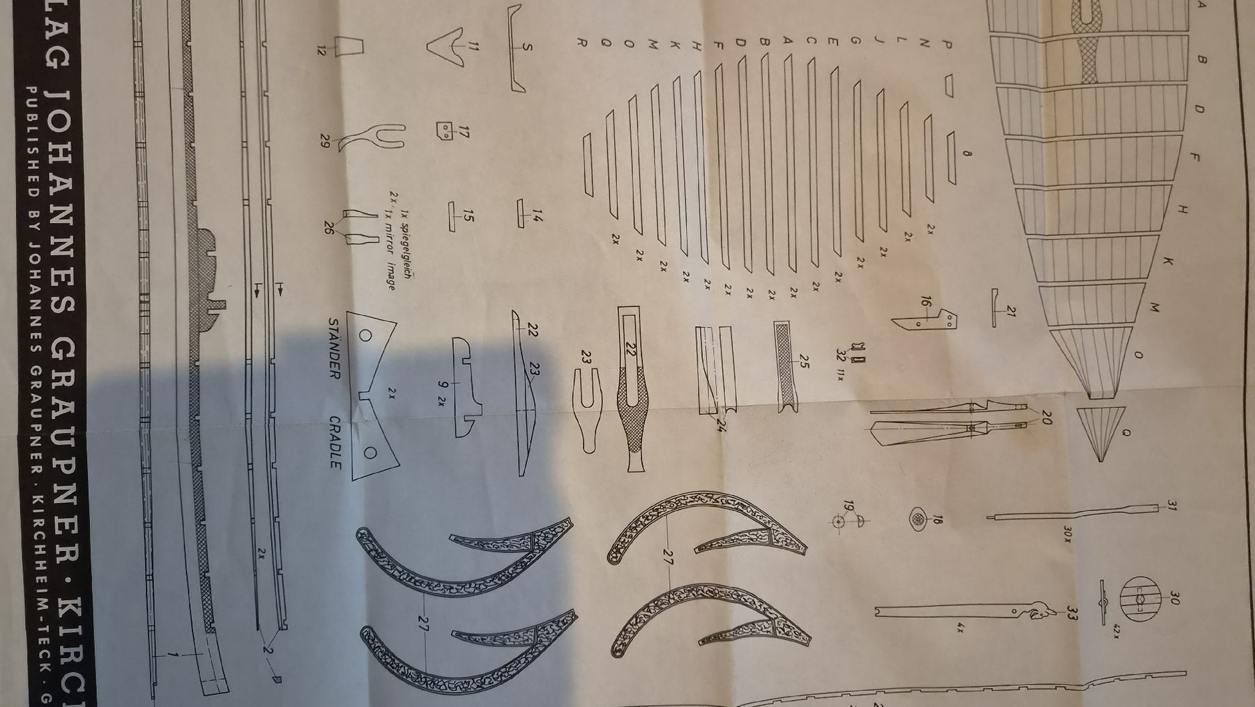 Graupner Documenti: Bauplan Graupner Oseberg-Schiff Nr. 2099 Bogen 2 – Usato da Kölliken venduto da MissesBossTop1 5