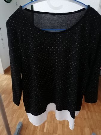 Schicke Tunika schwarz/weiss, Herbst Look, Grösse L