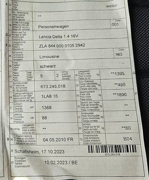 Automobili: Lancia Delta 1.4 16V – Usato da Zollikofen venduto da Aiishu15 4