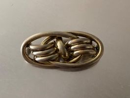 Broche noeud ovale or ou argent ?style vintage bon etat