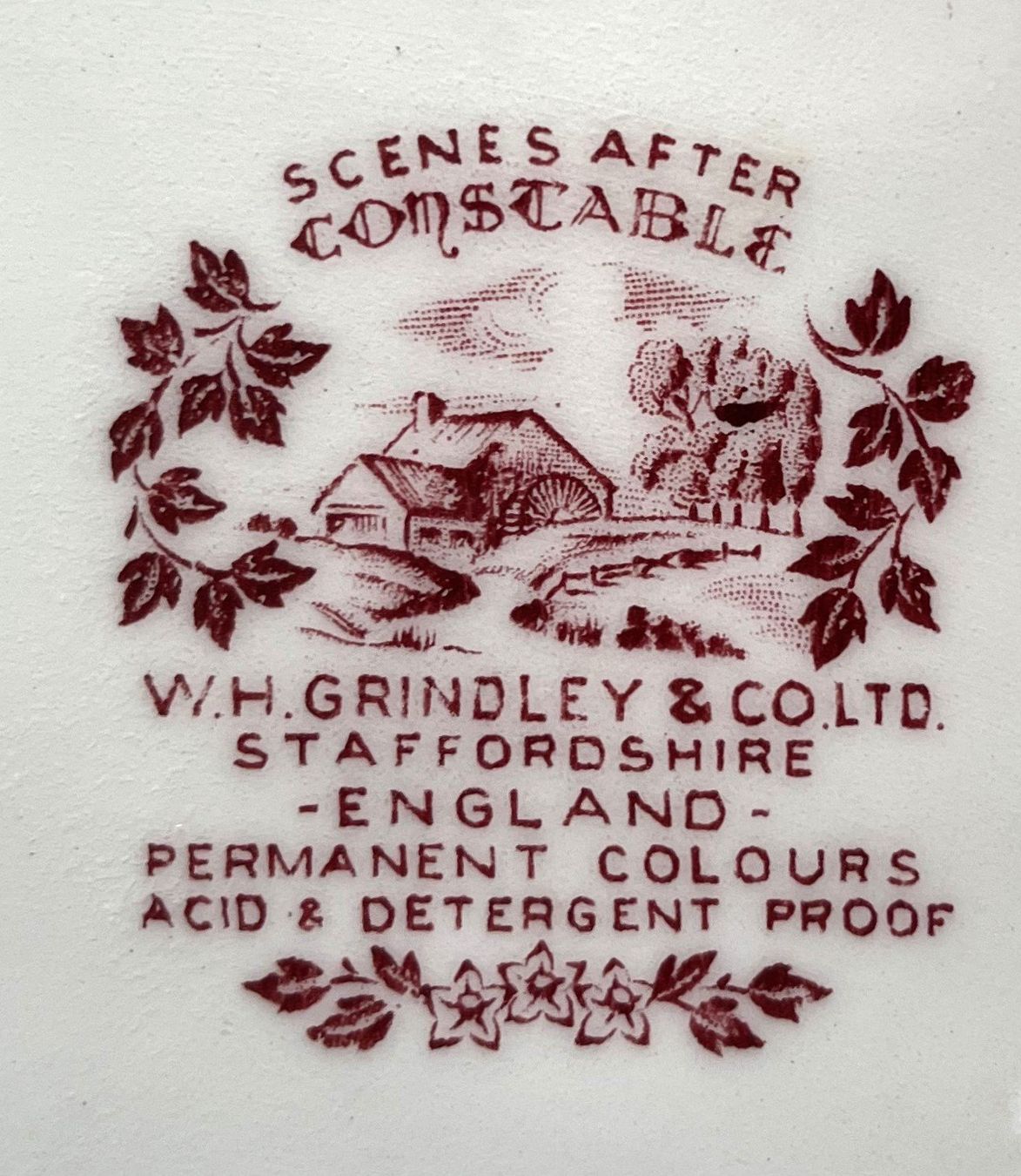 Piatti: W.H.Grindley Porz. Servierteller SCENES  AFTER CONSTABLE red – Nuovo (secondo la descrizione) da Arlesheim venduto da Pyramide88 2