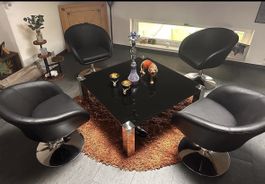 Schwarze Lounge Sessel mit Drehfunktion, Top Zustand!