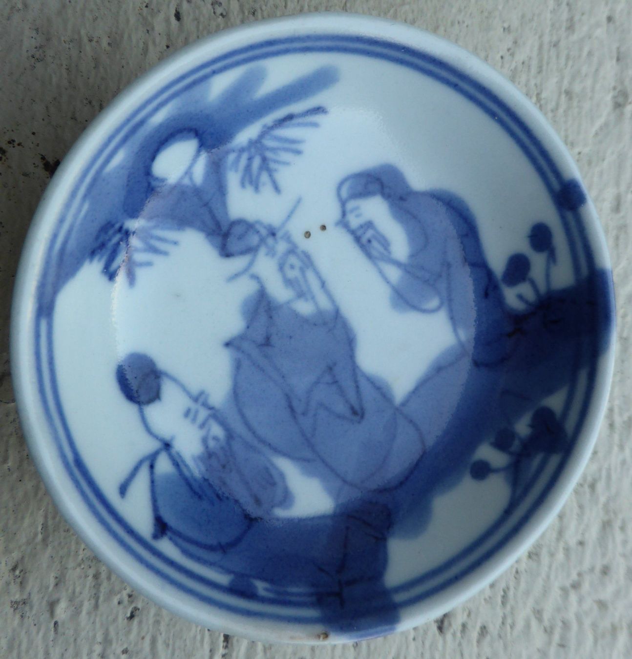 Piatti: ANTIKER ---CHINESISCHER TELLER / SCHALE; 8 CM; HAND GEMACHT – Usato da Zürich venduto da tritonis 1