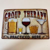 Witziges Blechschild "Group Therapy" - Deko für die Bar!