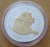 1 oz Silber UK 2025 The Lion and the Eagle Silber gilded