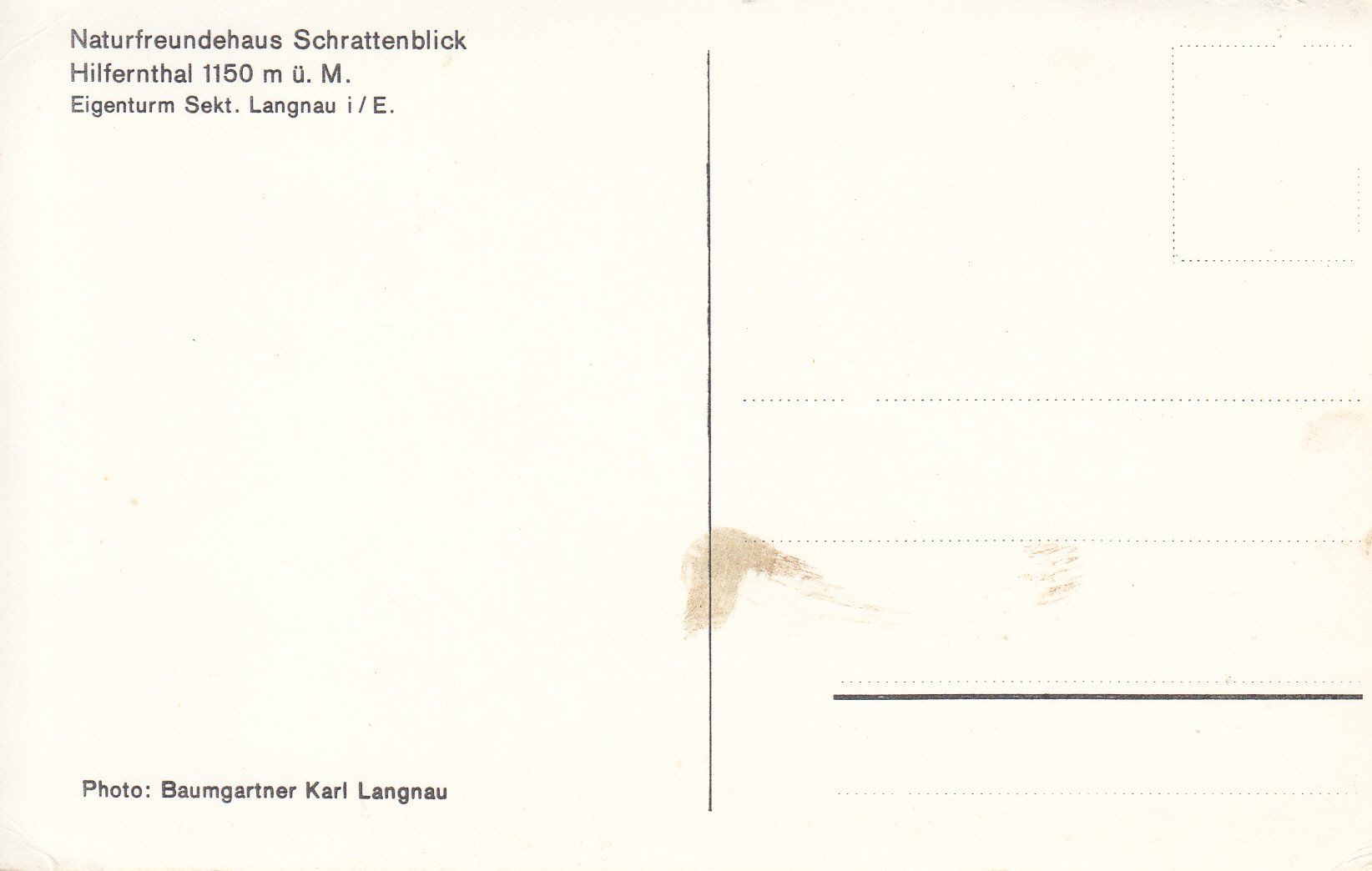 Ansichtskarten: Hilfernthal Schrattenblick ca. 1955 – Gebraucht aus Bürglen TG von StampGraf 1