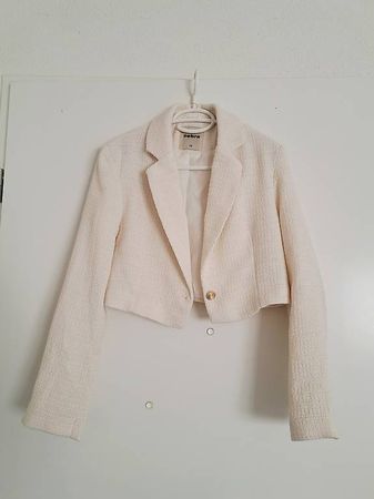 Blazer XS S Creme Offwhite weiss, cropped