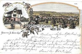 Dietlikon farbige Lithografie Haus A. Benz-Gut