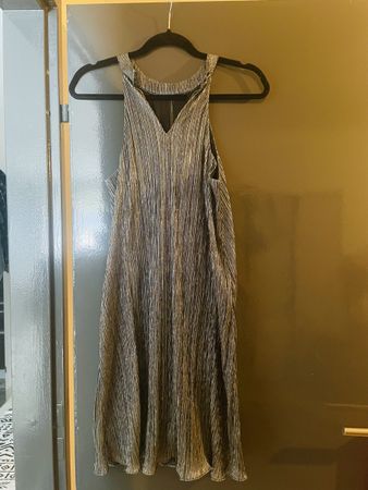 Mango Abendkleid Silberfarben Grösse S 
