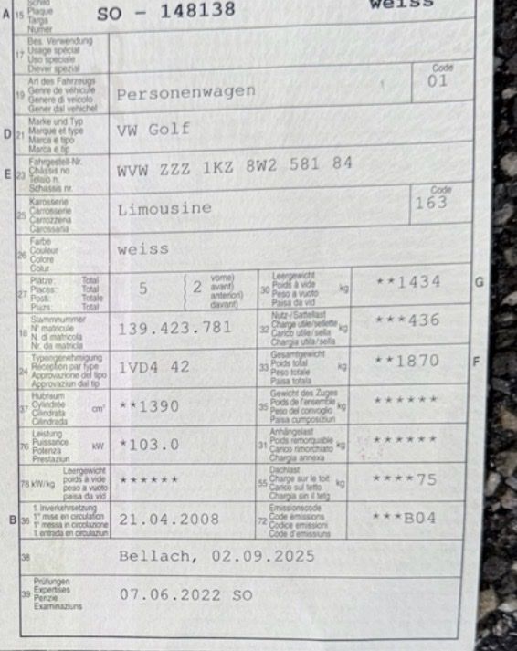 VW Automobili: VW Golf 5 Limousine Weiss – Usato da Wiedlisbach venduto da Paulosalvati 3