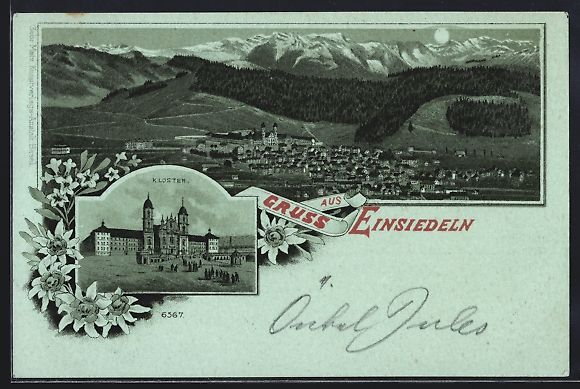 Ansichtskarten: Mondschein-Lithographie Einsiedeln, Teil – Gebraucht aus Berlin von bartko-reher