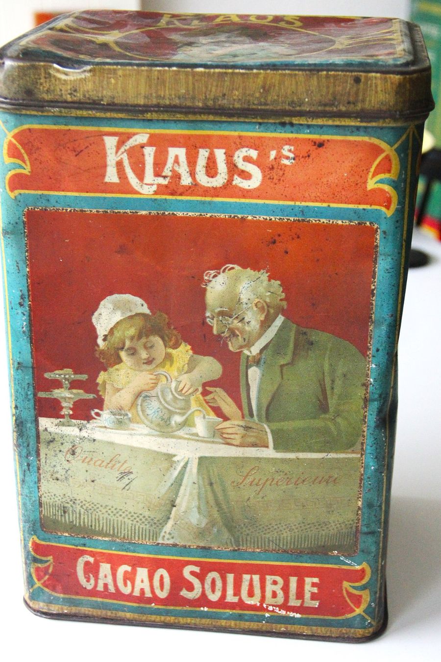 Barattoli: antike Blechdose Klaus Cacao Soluble – Usato da Luzern venduto da chf_zvb8