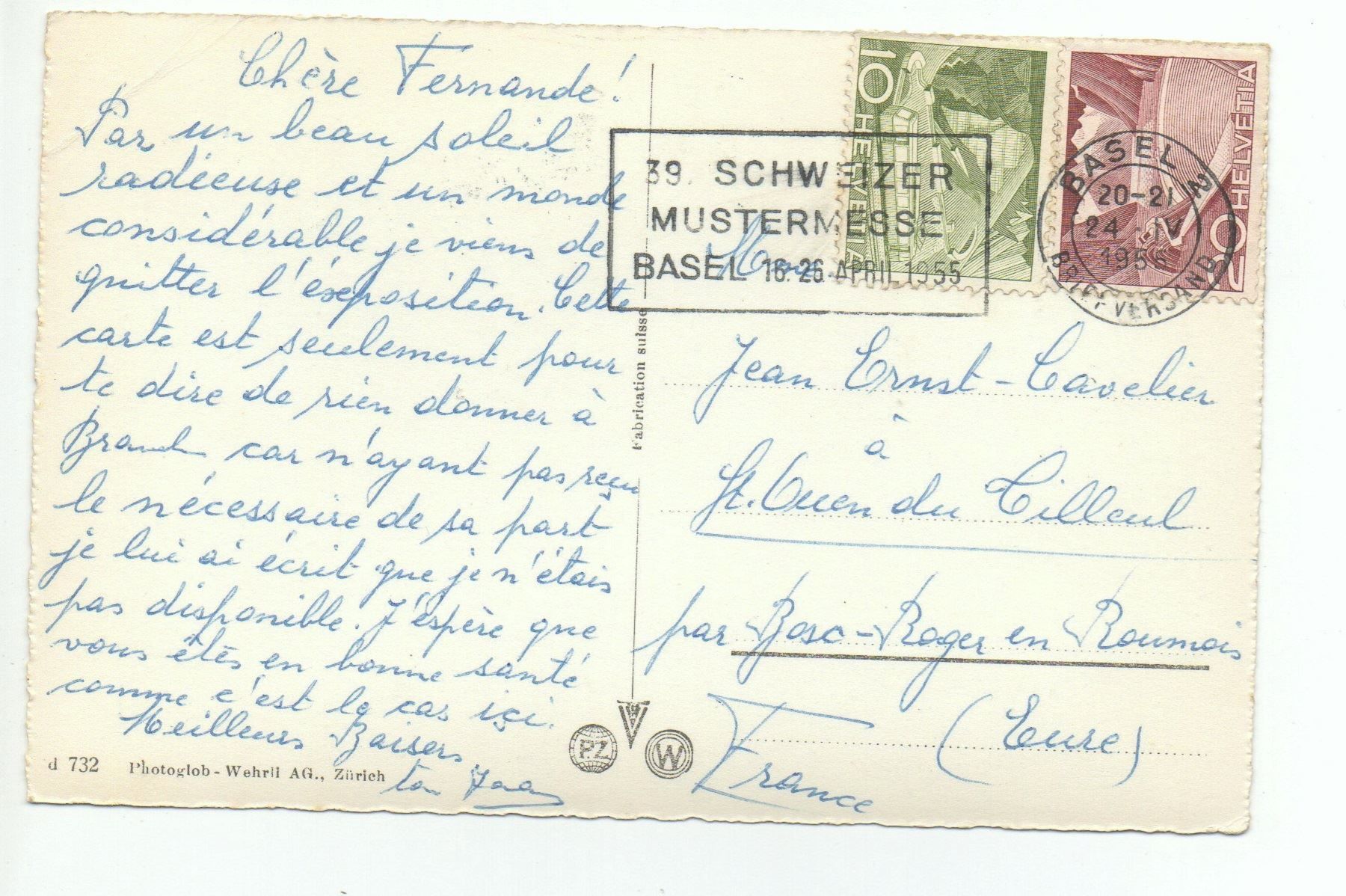 Cartoline postali: BASEL Schweiz. Mustermesse, Tram – Usato da Jona venduto da philajona 1