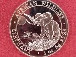 1Unze Silber 999 - Somalia Elephant 2016