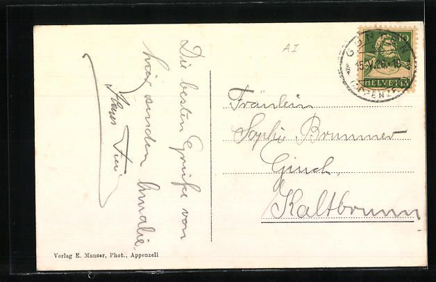 Cartoline postali: Gonten, Totalansicht aus der Vogelschau – Usato da Berlin venduto da bartko-reher 1