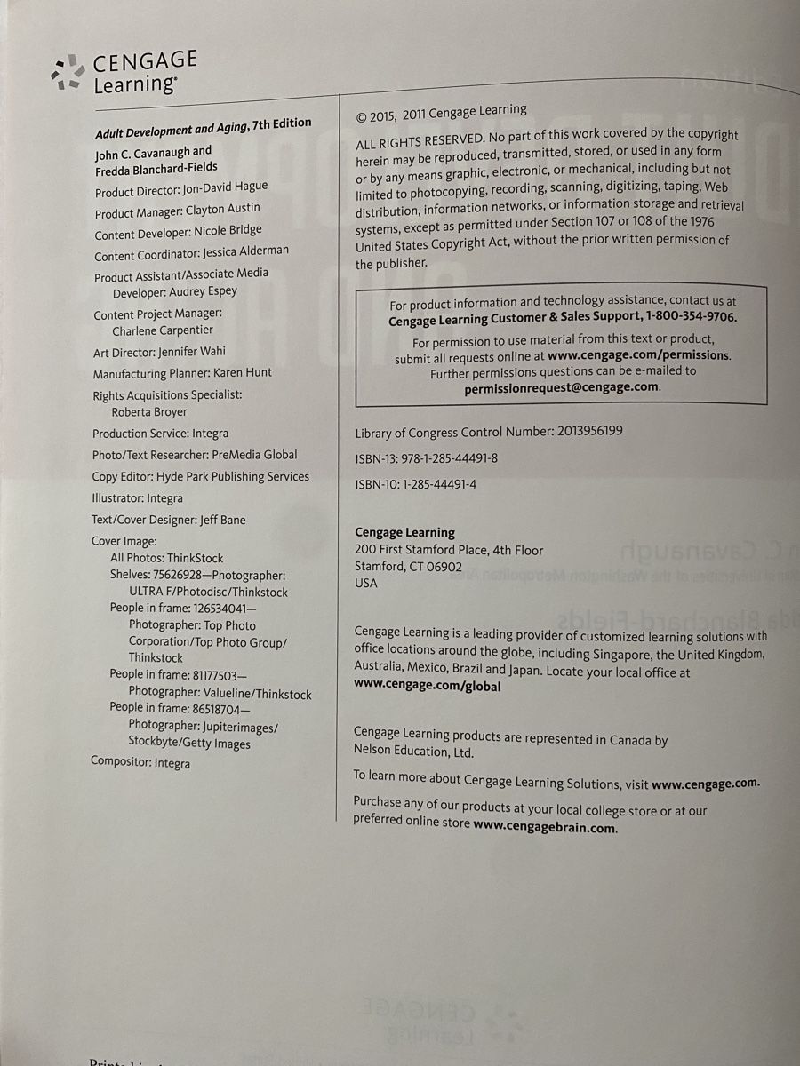 Libri: Adult development and aging 7th edition – Nuovo (secondo la descrizione) da Wetzikon ZH venduto da purple_44 2