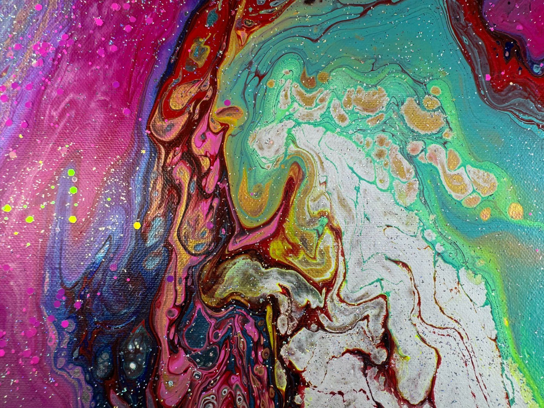 Gemälde: Acryl-Flüssigkeitsmalerei, rechteckig – Gebraucht aus Schlieren von MayaSheng1983 1