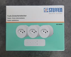 STEFFEN Funk-Zwischenstecker mit Fernbedienung weiss 3x, NEU
