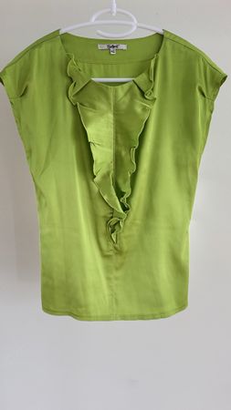 Damen Bluse Shellgrün Seide Grösse S Zustand gut