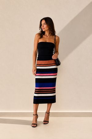 Striped Skirt - Stretch Knit